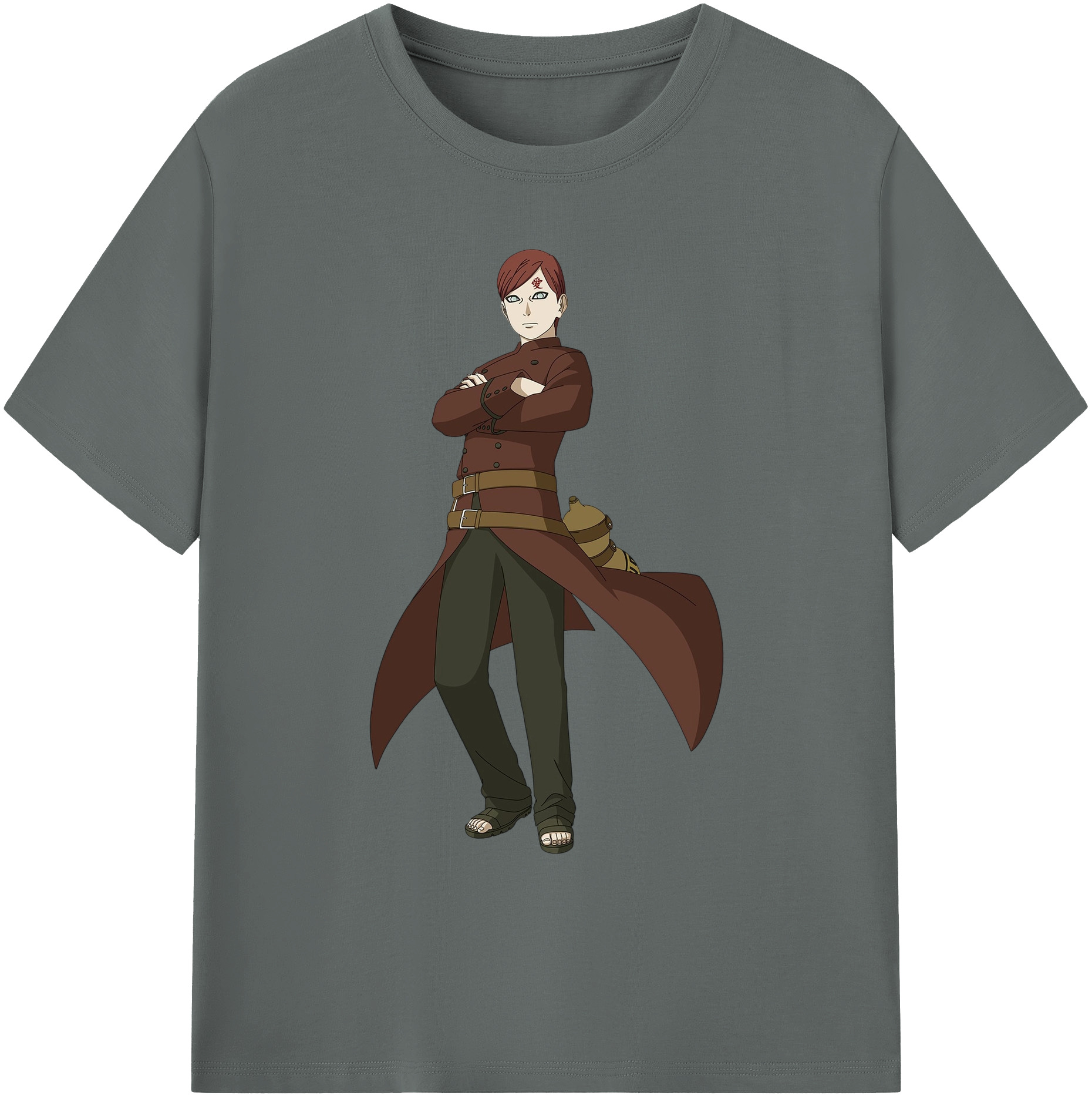 （画像用） NARUTO -ナルト- ガアラ Gaara 綿100％ メンズ半袖Tシャツ｜肌触りやわらか＆通気性
